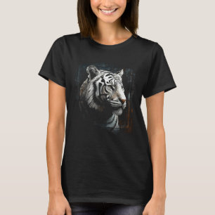 Camiseta Tigre en Blanco  Obra de Arte  Animal Tigre
