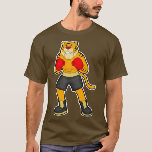 Camiseta Tigre en boxeo con guantes de boxeo