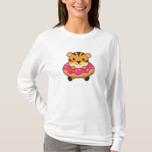 Camiseta Tigre En Donut Cute Animales Para Niños En Donuts