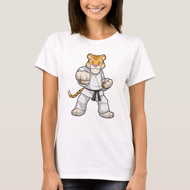 Camiseta Tigre en el Karate de las artes marciales (Anverso)