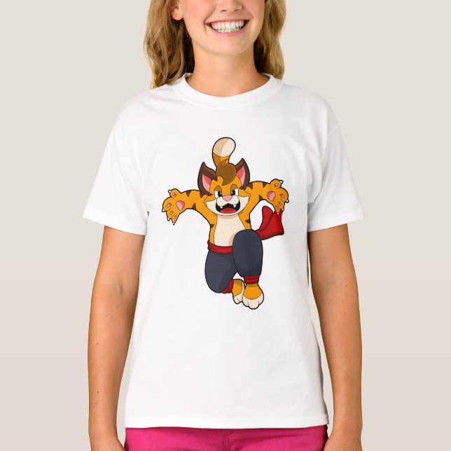 Camiseta Tigre en el Karate de las artes marciales (Anverso)