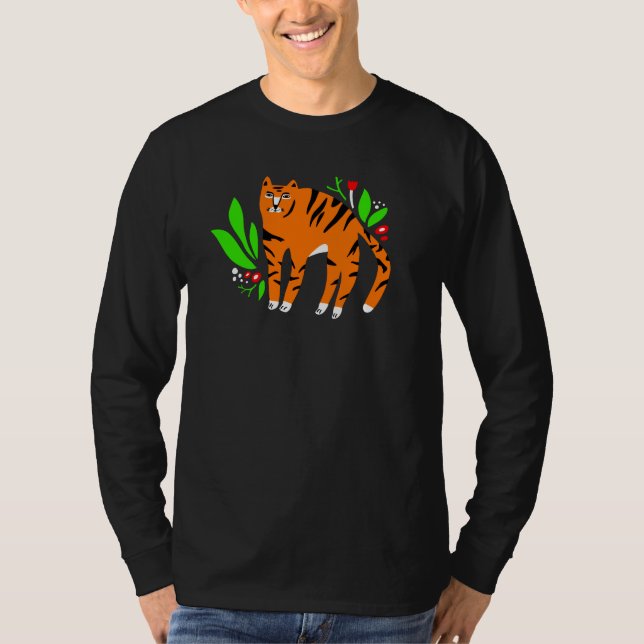 Camiseta Tigre en flores (Anverso)