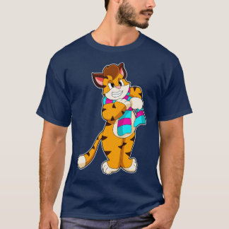 Camiseta Tigre en invierno con bufanda
