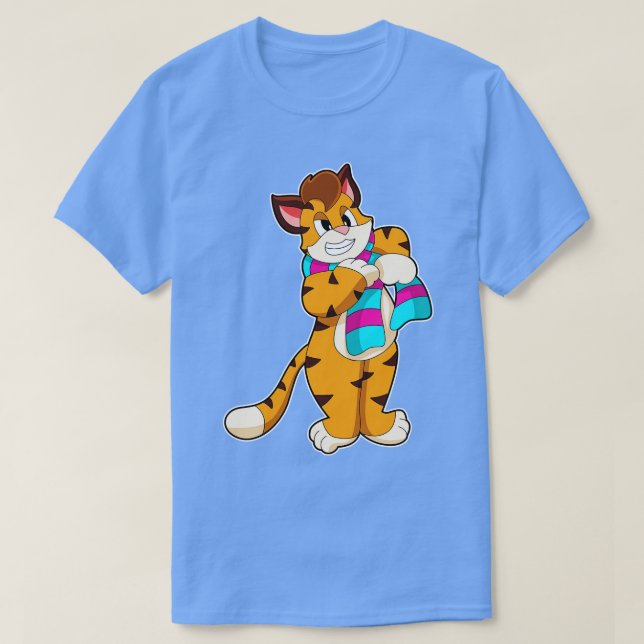 Camiseta Tigre en invierno con bufanda (Diseño del anverso)