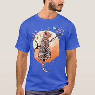 Camiseta Tigre en la versión oscura del árbol sakura