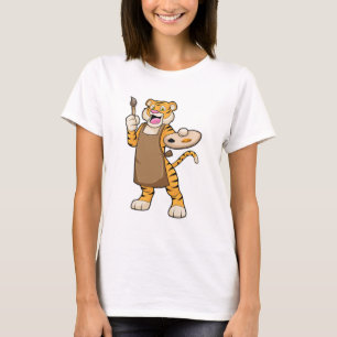 Camiseta Tigre en pintura con pintura con pintura y pincel
