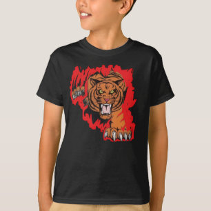 Camiseta Tigre feroz abriéndose paso a zarpazos.