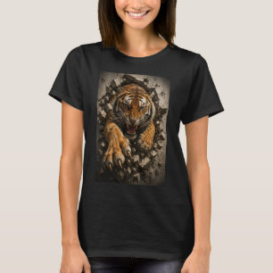 Camiseta Tigre Feroz Rompiendo la Pared