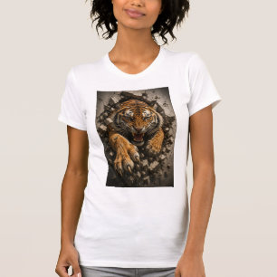 Camiseta Tigre Feroz Rompiendo Pared