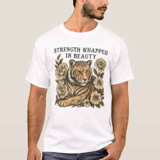 Camiseta Tigre floral - Fuerza y diseño de belleza