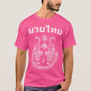 Camiseta Tigre gemelo en idioma muay tailandés Sak Yant Art