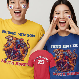 Camiseta Tigre gráfico de acción atleta fútbol Corea del Su