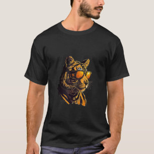 Camiseta Tigre gráfico de animales con gafas de sol 4