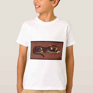 Camiseta Tigre - Ilustracion de libros anticuario y colorid