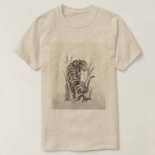 CAMISETA TIGRE, IMPRESIÓN DE LAVADAS DE TINTA NEGRA, PERSON