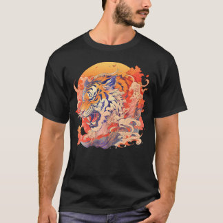 Camiseta Tigre Japonés Inspirado En Asia En Los Años 80
