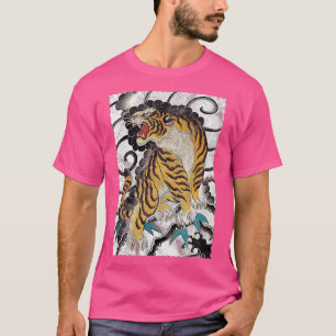 Camiseta Tigre japonés tradicional al estilo del tatuaje
