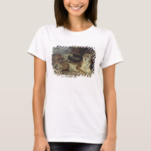 Camiseta Tigre joven jugando con su madre, 1830 (petróleo e