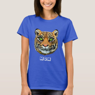 Camiseta Tigre Joven Salvaje Cara y Caligrafía