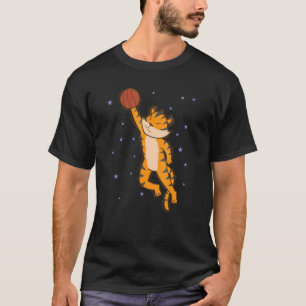 Camiseta Tigre juega Baloncesto gato grande Animal