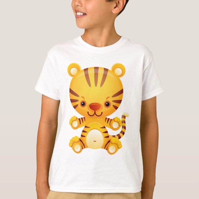Camiseta Tigre lindo de Kawaii (Anverso)