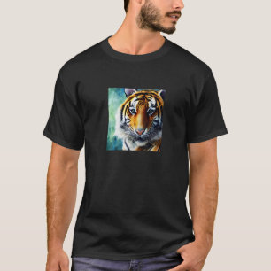 Camiseta Tigre Lindo Salvaje Arte Fauna Acuarela 5
