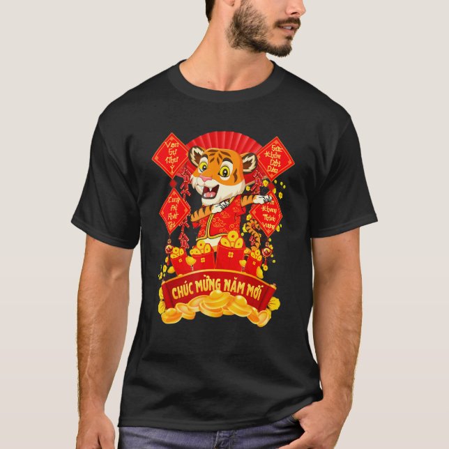 Camiseta Tigre lunar de Chuc Mung Nam Moi para el año nuevo (Anverso)