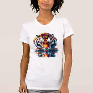 Camiseta Tigre mirando su reflejo en el agua