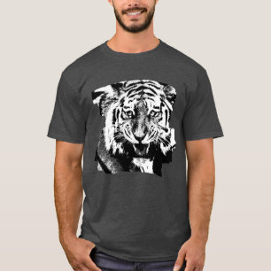 Camiseta Tigre moderno de moda de Heather de carbón vegetal