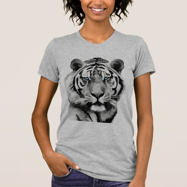 Camiseta Tigre ojos negros y blancos azules (Anverso)