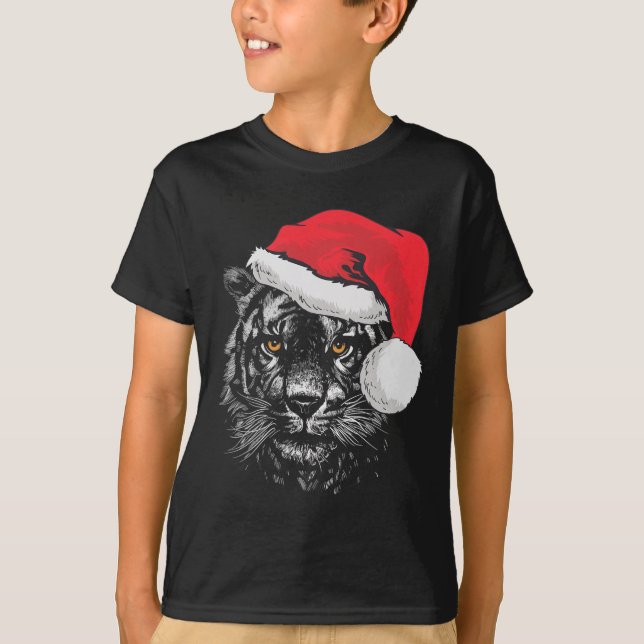 Camiseta Tigre Para Mujeres Hombres Y Niños Tigre Santa Nav (Anverso)