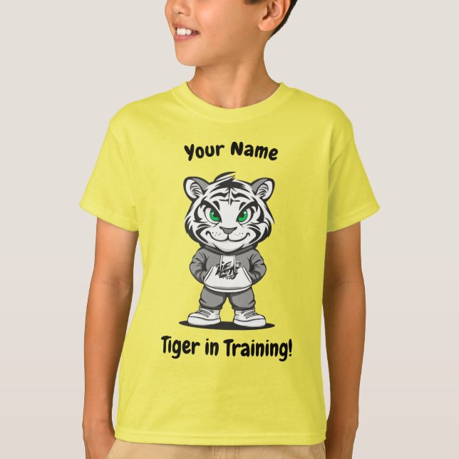 Camiseta Tigre personalizado - "Tigre en entrenamiento" (Anverso)
