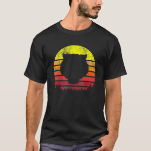 Camiseta Tigre Retro Vintage Cara Silhouette Forest Sun Gra