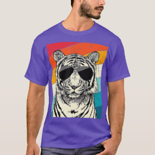 Camiseta Tigre retro vintage con gafas de sol Animal salvaj