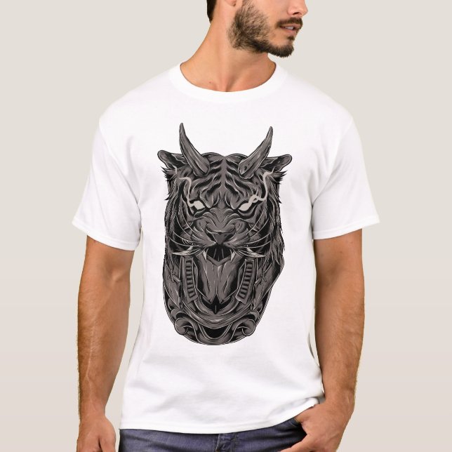 Camiseta tigre-robot-ilustracion-XEXS (Anverso)