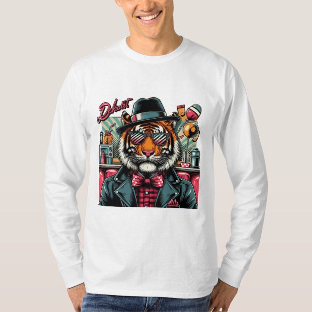 Camiseta Tigre Rockabilly : Le Féroce Gentleman du Diner (Anverso)