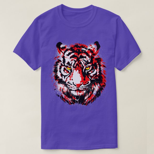 Camiseta Tigre Rojo del Tigre Retro Vintage (Diseño del anverso)