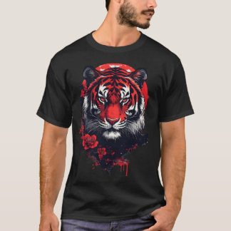 Camiseta Tigre Rojo Japonés - Espíritu Feroz
