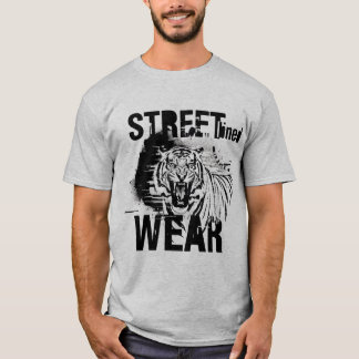 Camiseta Tigre Rugiente Feroz Ropa Urbana Blanco y Negro