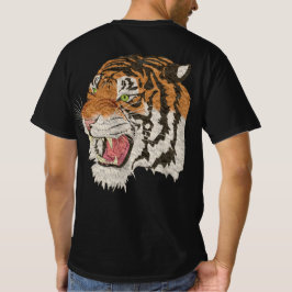 Camiseta Tigre salvaje clásico ilustracion negro gráfico