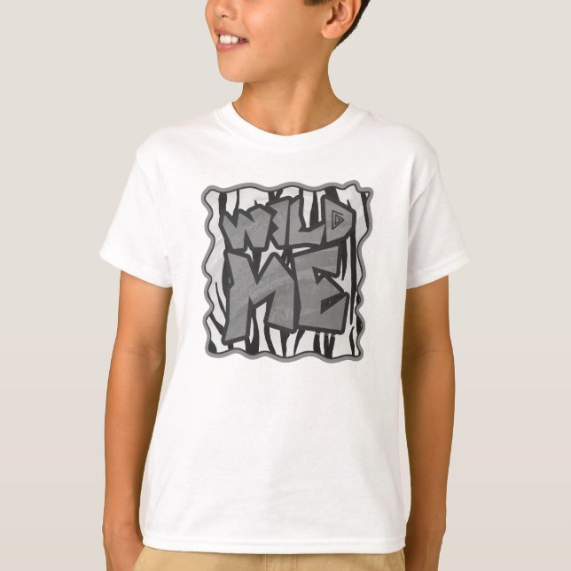 Camiseta Tigre salvaje Impresión en blanco y negro (Anverso)