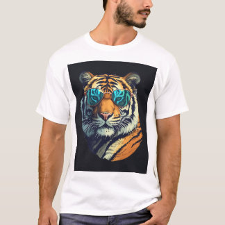 Camiseta "Tigre salvaje y Guay con barra de gafas de sol"