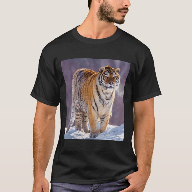 Camiseta Tigre siberiano en la nieve, China (Anverso)