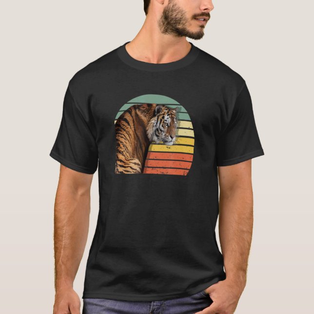 Camiseta Tigre siberiano en peligro de extinción Retro Anim (Anverso)
