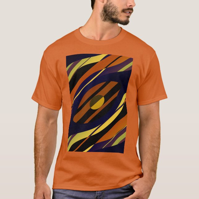 Camiseta Tigre Sunset Naranja Black Yellow Blue Pattern (Anverso)