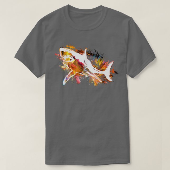 Camiseta Tigre tiburón vintage Silhouette Hammerhead Tiger  (Diseño del anverso)