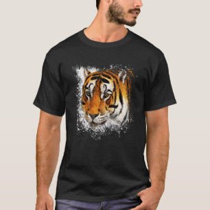 Camiseta Tigre Vintage Cara Esplash Elegante Pintura Retro 