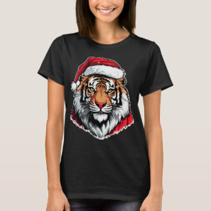 Camiseta Tigre vistiendo a Navidades de Santa Hat Tiger Lov