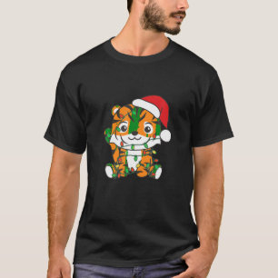 Camiseta Tigre y Feliz Navidad Animales de Invierno Tigre