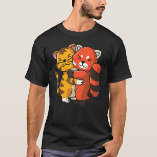 Camiseta Tigre Y Panda Rojo Cutan Animales Del Zoológico Ab